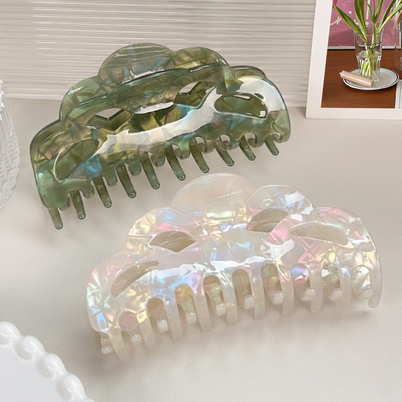 简约镂空抓夹优雅超大号发抓PVC