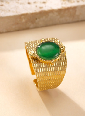 跨境宫廷风轻奢不锈钢戒指