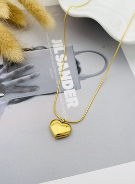 韩版钛钢爱心项链6111