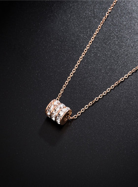 欧美新款三排锆石圆环锁骨链个性