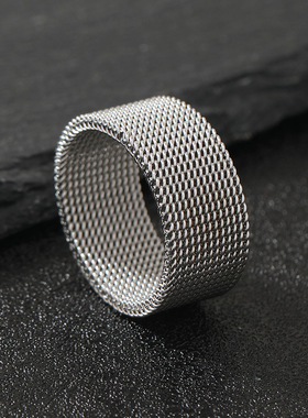 跨境爆款不锈钢可变形网格戒指