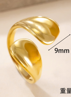 欧美不锈钢不规则交叉食指戒指