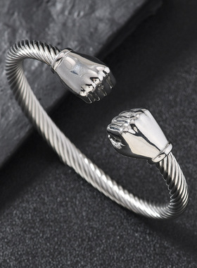 跨境爆款不锈钢朋克复古手镯