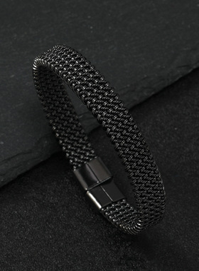 跨境热销小众波浪钛钢手镯