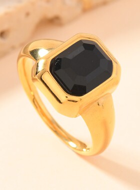 跨境热卖不锈钢镶钻戒指