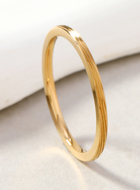 欧美风不锈钢三线素圈戒指