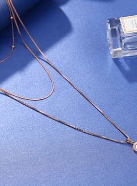 韩版三层钛钢锁骨链66