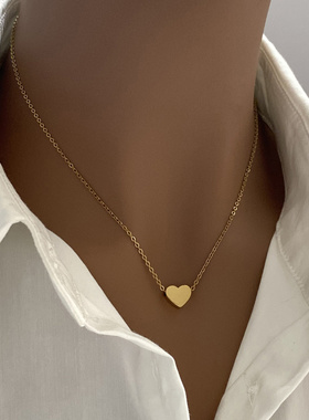 韩系心形钛钢项链1242