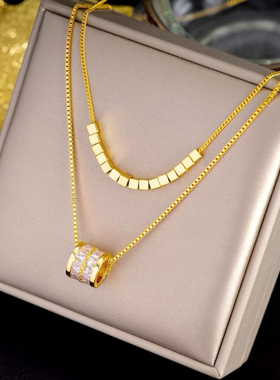 新款双层钛钢锁骨链11