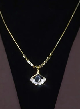 银杏叶钛钢项链秋冬轻奢毛衣链