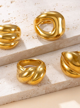 跨境爆品钛钢情侣指环