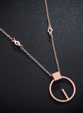 流苏钛钢短款锁骨链23