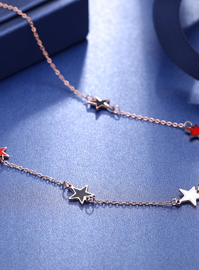 创意彩色钛钢星星项链