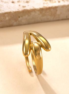 欧美风不锈钢不规则食指戒