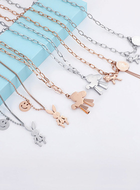 秋冬长款毛衣链女轻奢玫瑰金