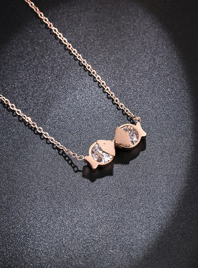 韩版双鱼锁骨链443161