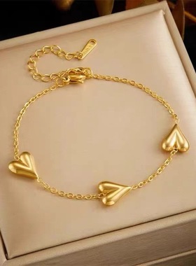 爱心钛钢手链女轻奢高级感小众