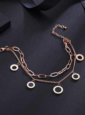 时尚钛钢双层手链3412