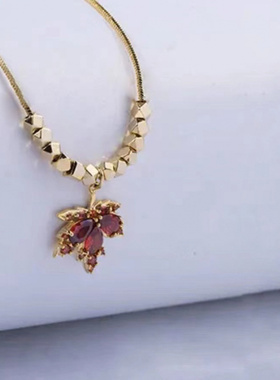 抽拉款万能链一叶暴富简约锆石树