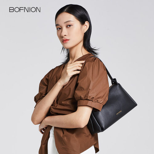 BOFNION头层牛皮法式腋下包