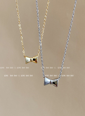 日韩领结吊坠项链女新款精致