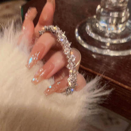 满天星_轻奢闪闪破碎感不规则镶钻锆石手镯女高级设计感开口手环