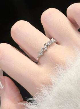 甜心公主小众设计开口情侣对戒