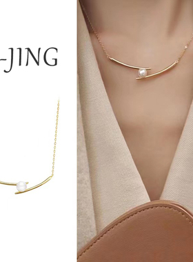 日韩轻奢小众珍珠项链女