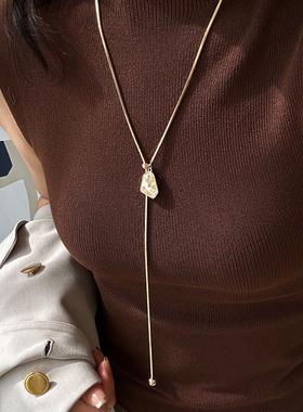 不规则几何长款项链女复古轻奢简约毛衣锁骨链百搭配饰