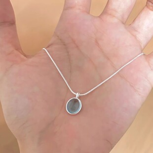 【很多星星】珠珠项链钛钢蛇骨时尚气质高级轻奢椭圆吊坠新款高级