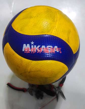 专修米卡萨排球5号V300W维修更换球嘴慢跑气气门芯气嘴漏气针扎漏