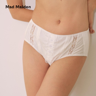 「MadMaiden意燃物」白色高腰薄款 蕾丝镂空内裤 女2025新款 三角裤
