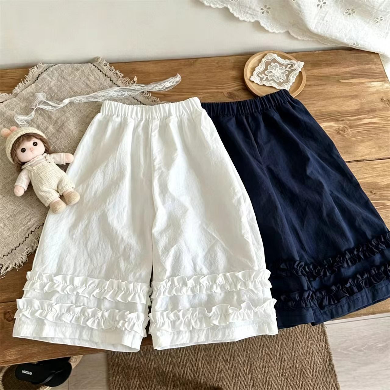 女童夏季新品纯棉阔腿直筒裤|