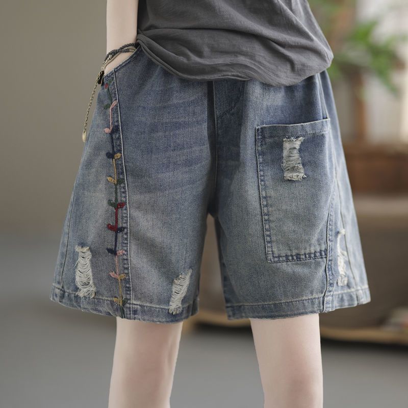 牛仔短裤女夏季新款休闲宽松大码