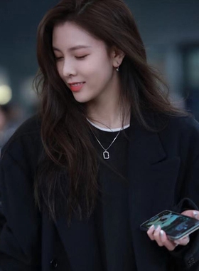 宋妍霏同款钛钢项链潮男嘻哈风个性百搭女简约卫衣链配饰原创设计