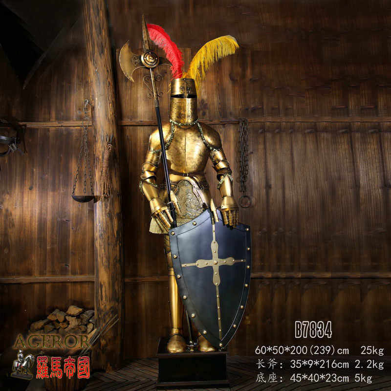 复古盔甲铁人 斯巴达勇士 仿古中世纪 欧式 原创设计装饰品