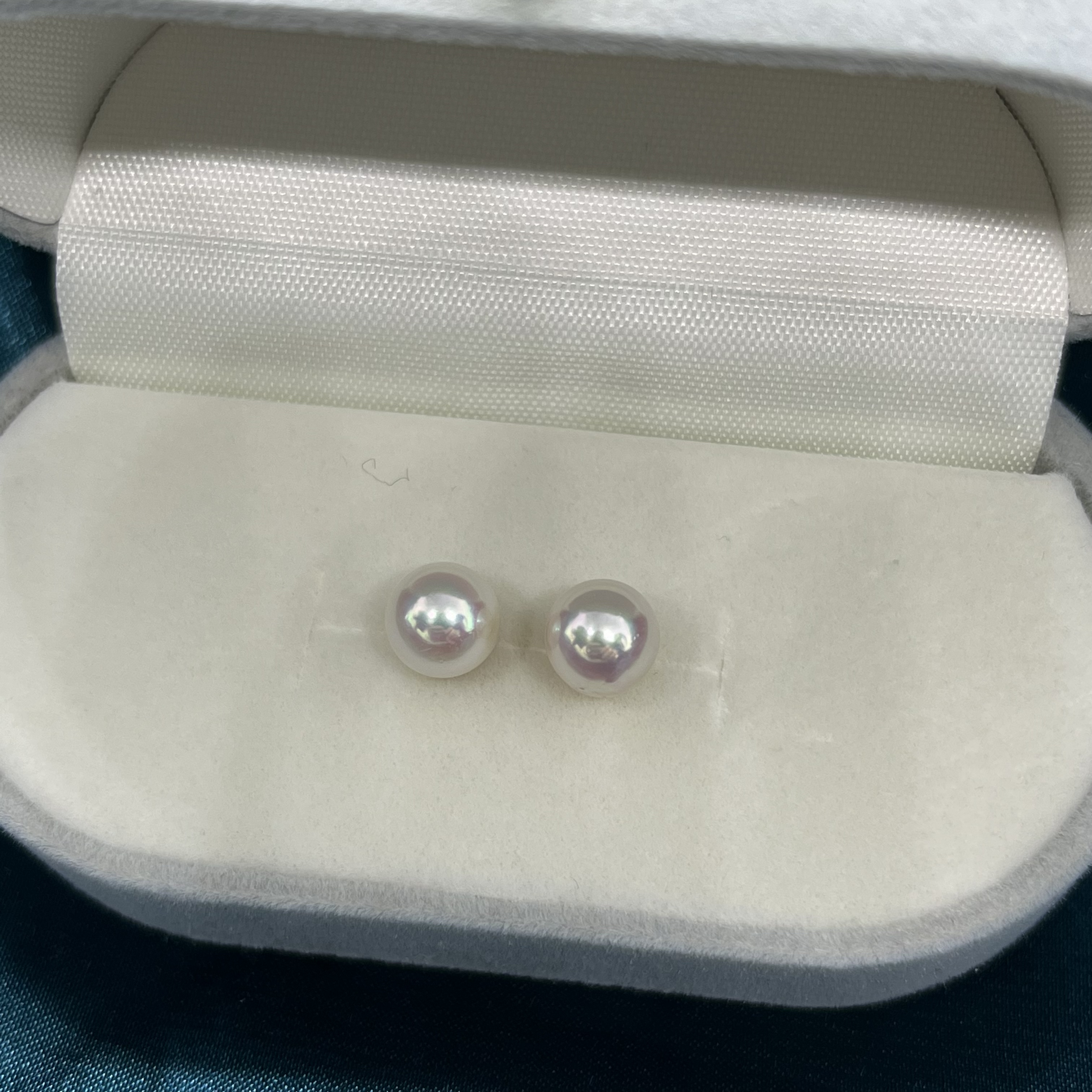 天然海水珍珠纯银素耳钉