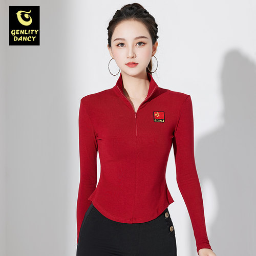 专业国标舞蹈服短款修身显瘦