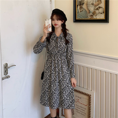 Korean version of new small Flower Chiffon Dress in autumn 2020