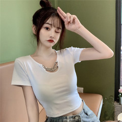 實拍 純棉t恤女裝夏季短袖內搭純色網紅上衣服打底衫ins潮