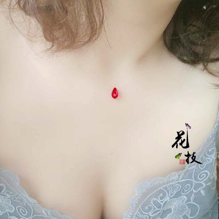 人鱼眼泪锁骨颈链网红本命年抖隐形音水滴项链送爱情人节礼物纯银