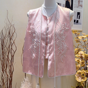 七七年春款新中式复古提花暗纹设计马甲(不含下装+内搭)YS1-9160
