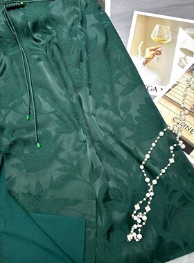 七七设计2026早春上新人丝提花手工盘扣半身裙YS54-G219