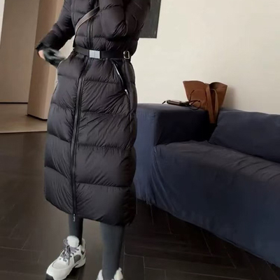七七设计长款腰带束腰显身材保暖羽绒服外套(配腰带)YS1-015