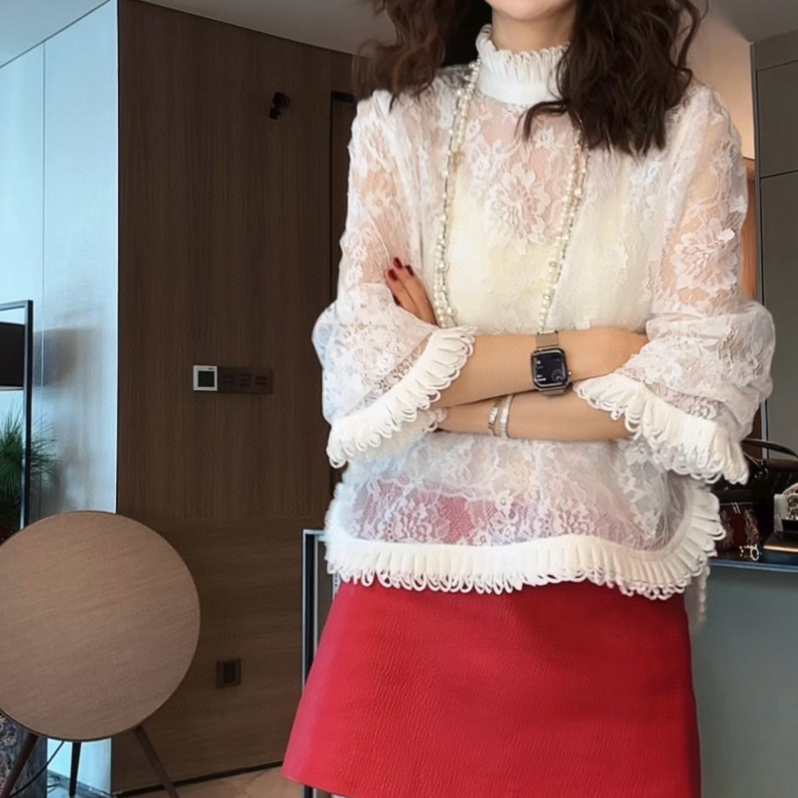 七七26年早春上新立领镂空蕾丝喇叭袖花边小衫SY2619,女装/女士精品,毛针织衫,淘宝优惠券,粉丝福利购,淘宝优惠卷