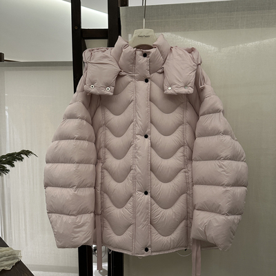 七七小众设计甜妹风连帽保暖羽绒服外套(充绒量200g)Y833