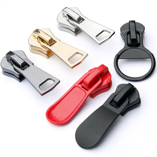 拉锁头20号树脂金属特大号15号拉链8号有锁10号黑金白色红色拉头