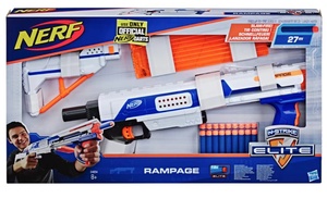 孩之宝热火NERF Rampage精英白色横冲手动软弹发射器儿童玩具枪