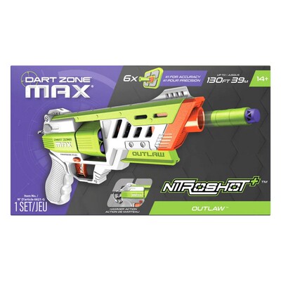 进口Dart Zone Covert Ops Max Outlaw高性能左轮短弹软弹发射器