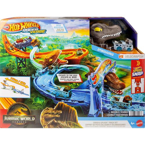 Hot Wheels风火轮赛车宇宙侏罗纪世界碰撞与飞溅玩具车轨道套装